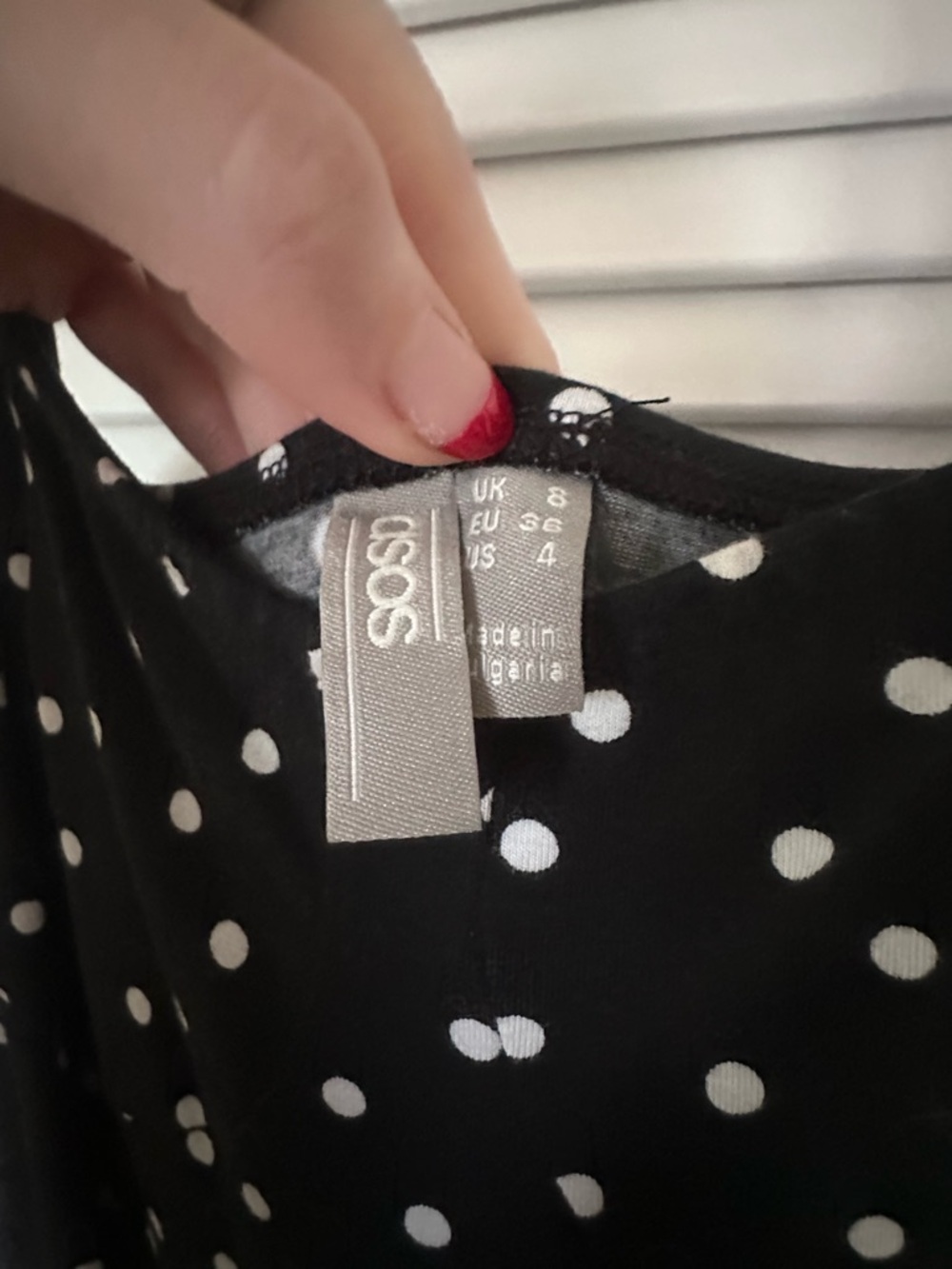 ASOS Black Polka Dot Dress Skirt with Front Slit - Picture 3 of 3